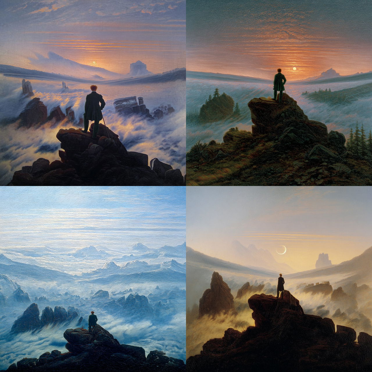 Caspar David Friedrich style, Midjourney V7, render 1 of 4