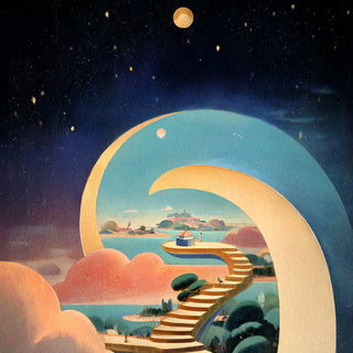 Sapphire Saucers style, Midjourney V7: abstract 3D render
