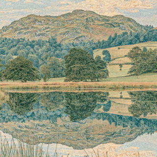 Botanical Nouveau style, Midjourney V7: realistic landscape photograph of quiet dawn