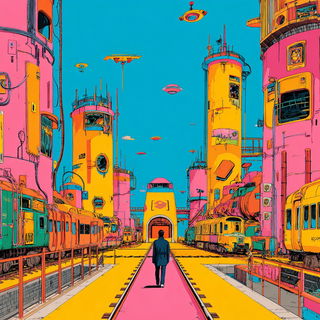 Flamingo Mechanodrama style, Midjourney V7: cinematic shot from sci-fi movie