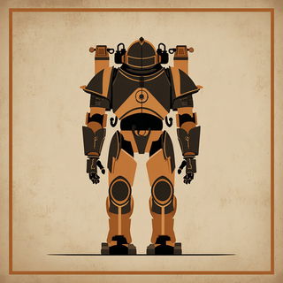 Geodic Screenarch style, Midjourney V7: concept art character design of retropunk steam knight