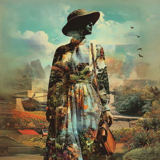 Tealocene style, Midjourney V7: haute-couture fashion outfit