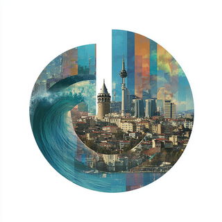 Tealocene style, Midjourney V7: bold minimalist logo design for Istanbul city municipal services