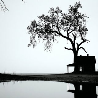 Blackwing Transit style, Midjourney V7: realistic landscape photograph of quiet dawn