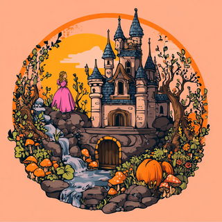 Archfire Vitreography style, Midjourney V7: retro fairy-tale illustration
