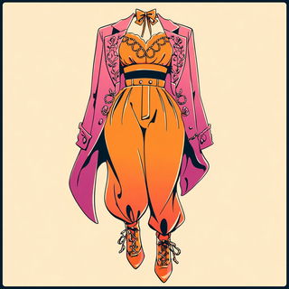 Archfire Vitreography style, Midjourney V7: haute-couture fashion outfit