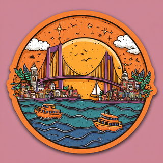 Archfire Vitreography style, Midjourney V7: bold minimalist logo design for Istanbul city municipal services