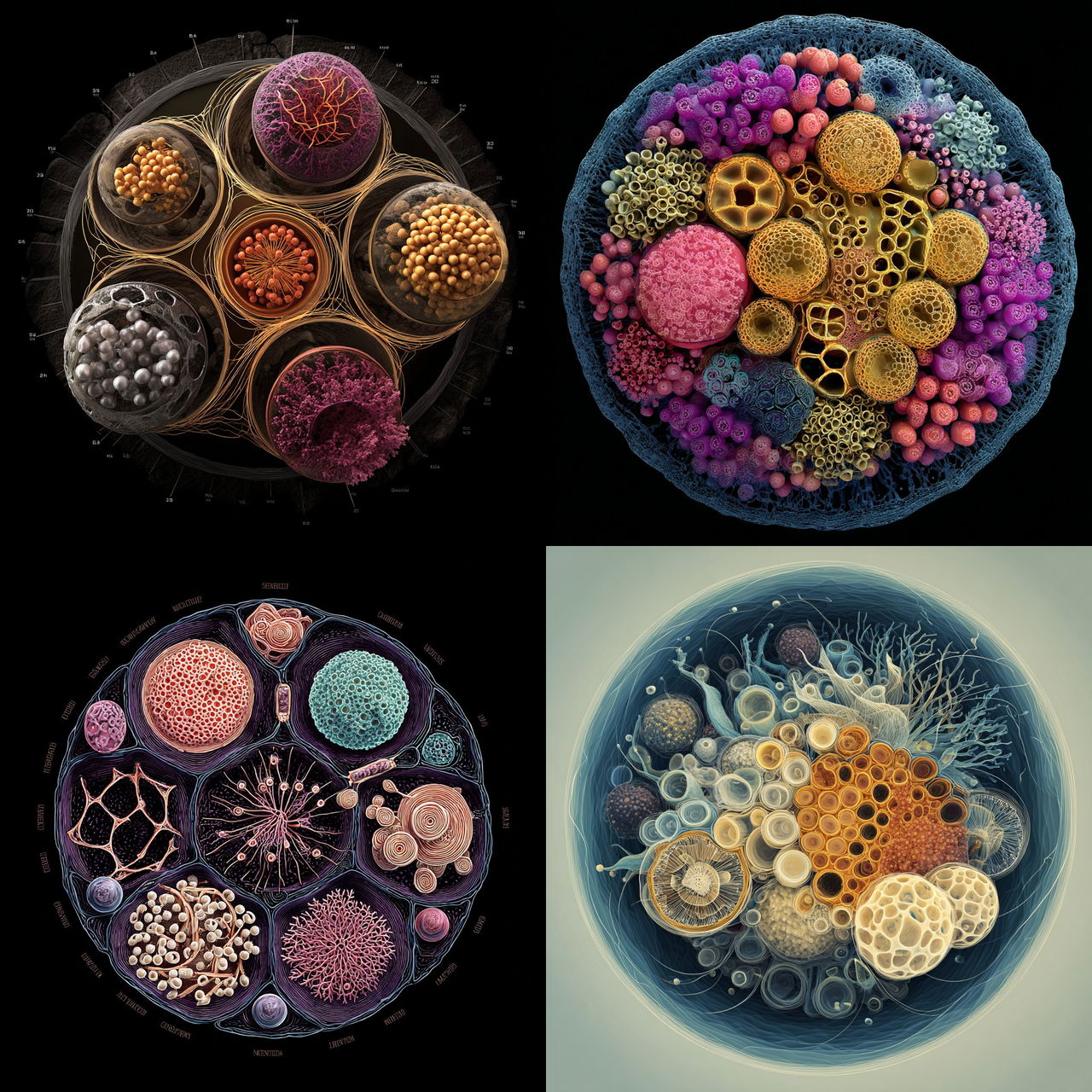 Cellular diagram style, Midjourney V7, render 1 of 4