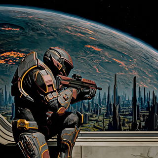 Robes Andromeda style, Midjourney V7: cinematic shot from sci-fi movie