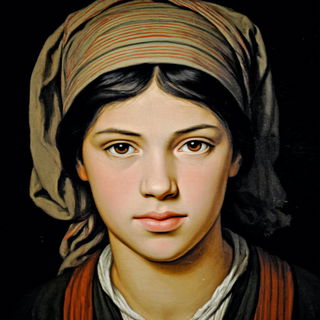 Robes Andromeda style, Midjourney V7: photographic portrait of female protagonist