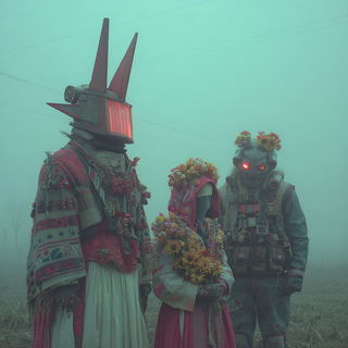 Neon Cenobitics style, Midjourney V7: traditional folk art