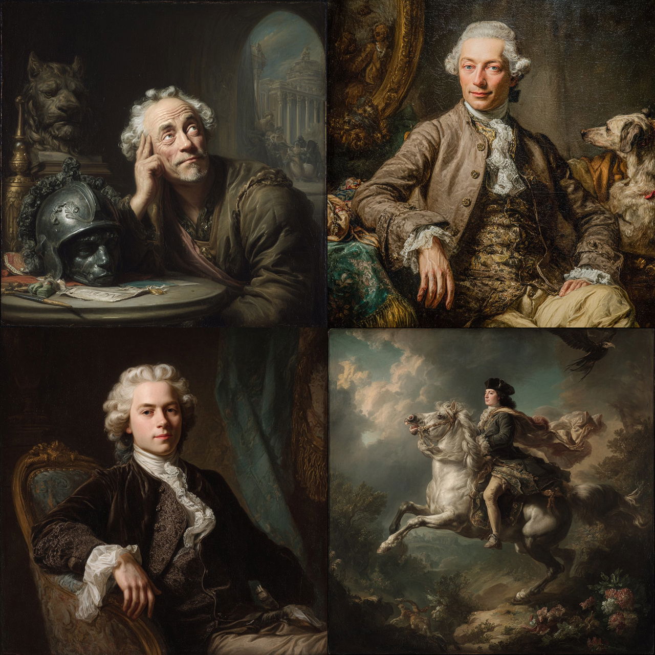 Charles-Andre van Loo style, Midjourney V7, render 1 of 4