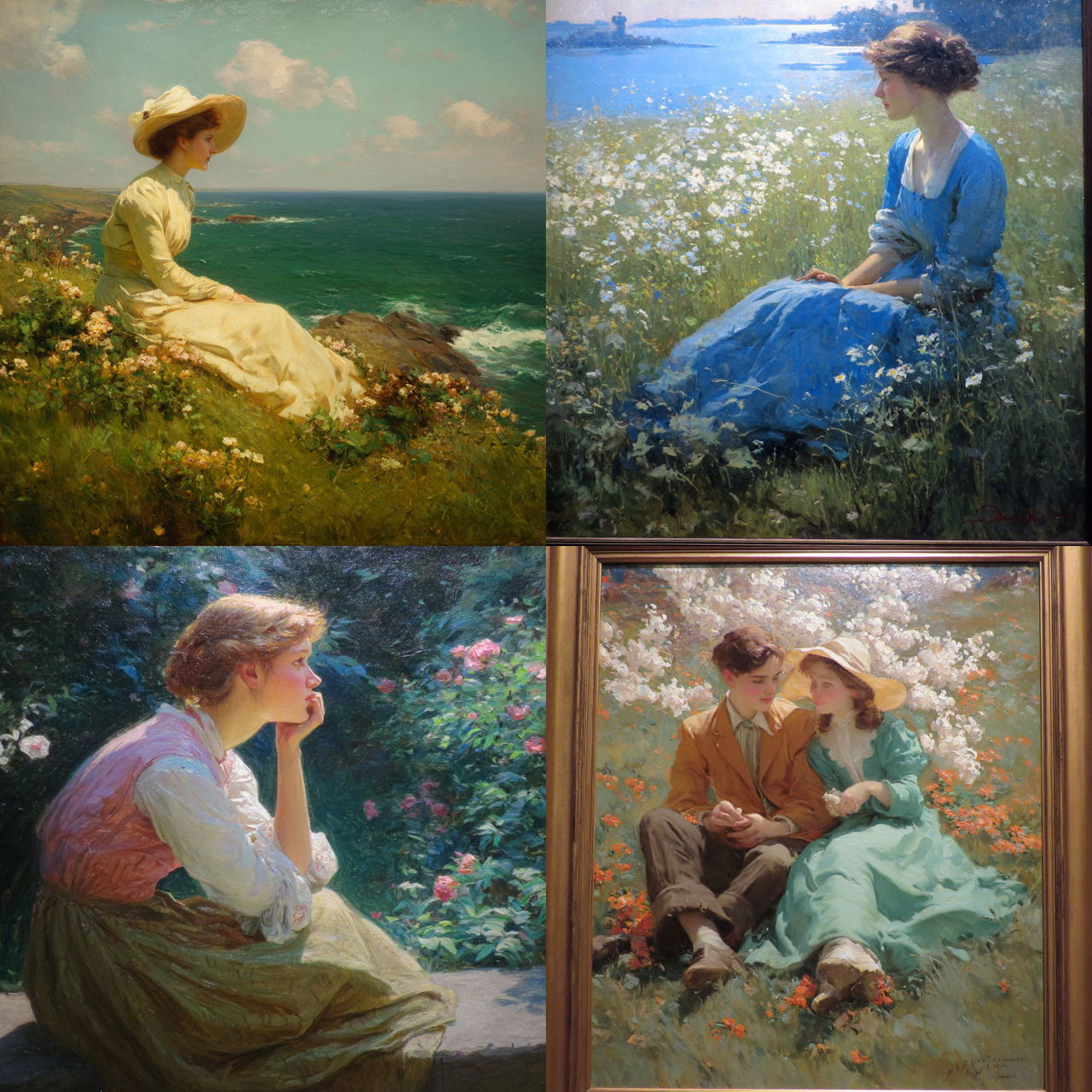 Charles Courtney Curran style, Midjourney V7, render 1 of 4