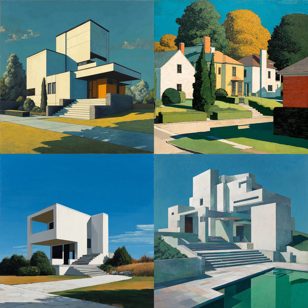 Charles Gwathmey style, Midjourney V7, render 1 of 4