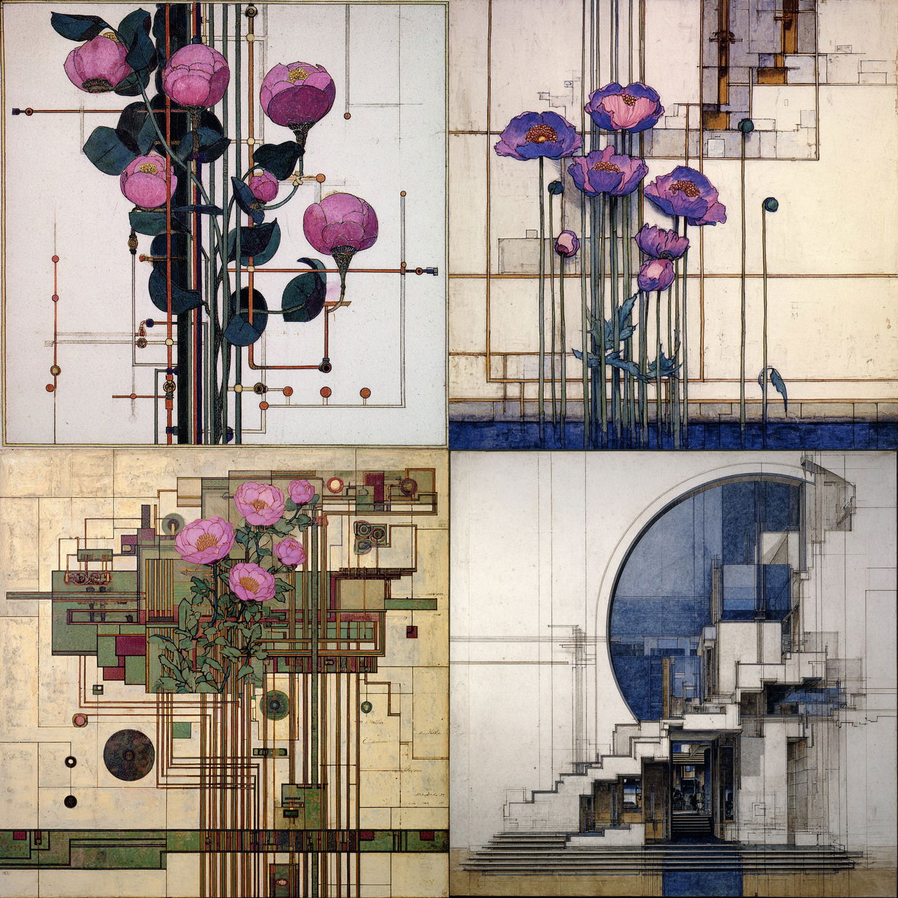 Charles Rennie Mackintosh style, Midjourney V7, render 1 of 4