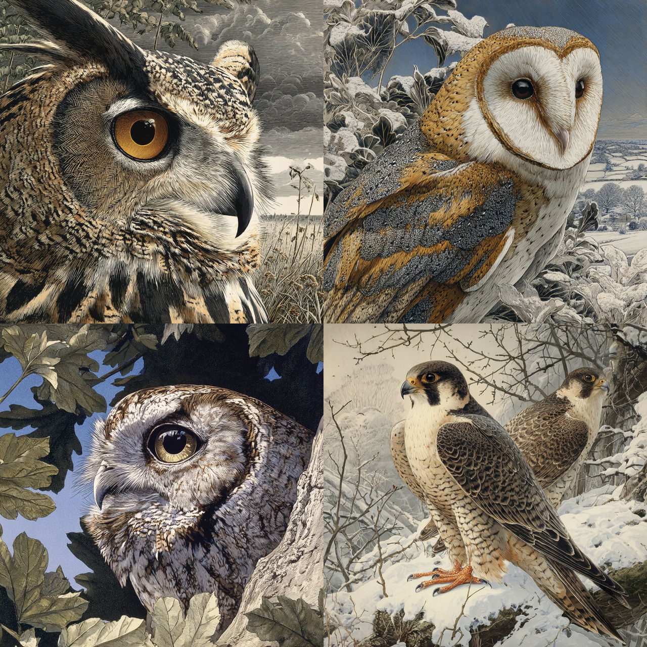 Charles Tunnicliffe style, Midjourney V7, render 1 of 4