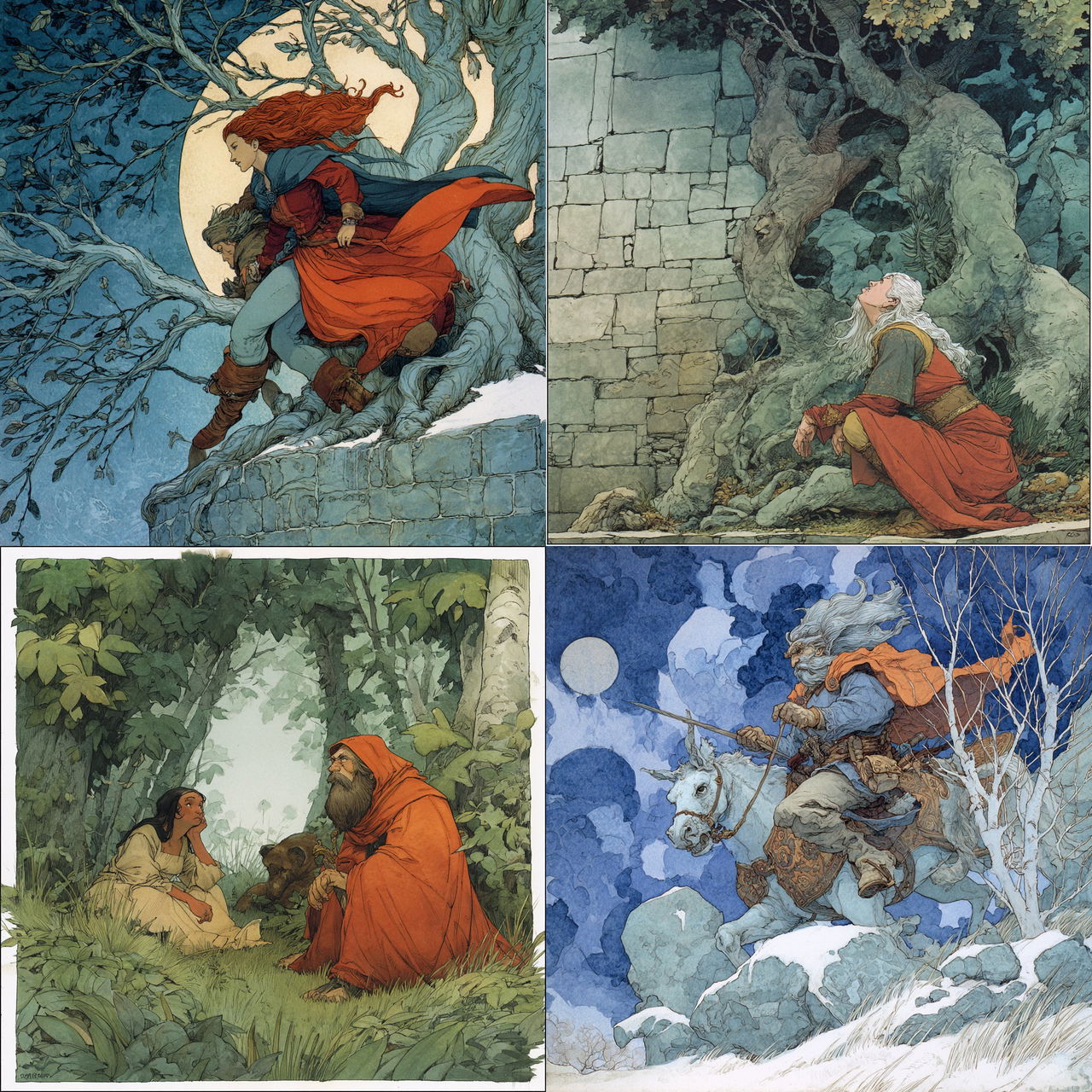 Charles Vess style, Midjourney V7, render 1 of 4