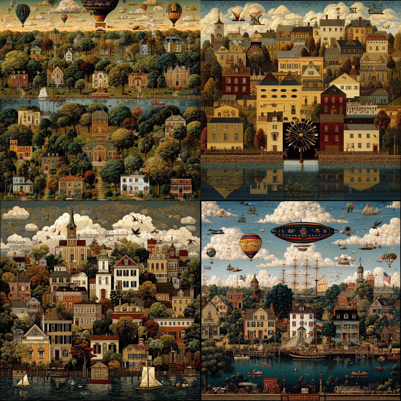 Charles Wysocki style, Midjourney V7, render 1 of 4