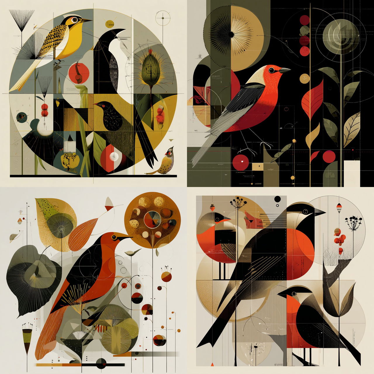 Charley Harper style, Midjourney V7, render 1 of 4