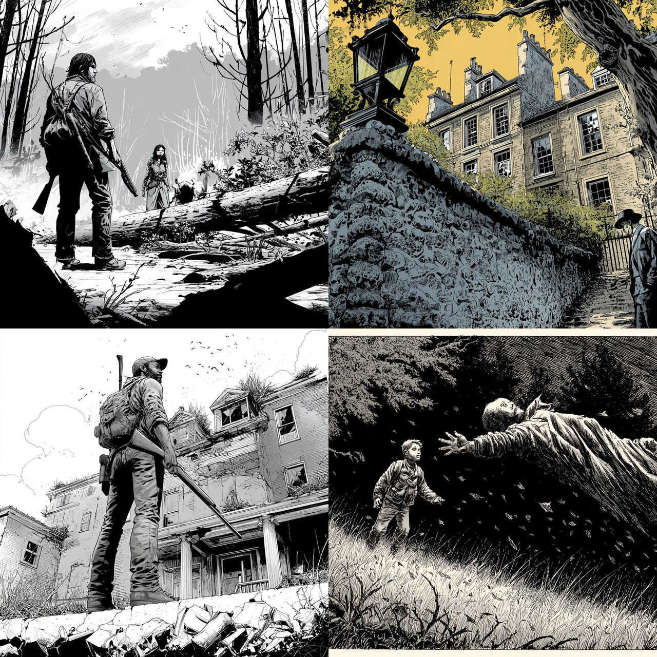 Charlie Adlard style, Midjourney V7, render 1 of 4