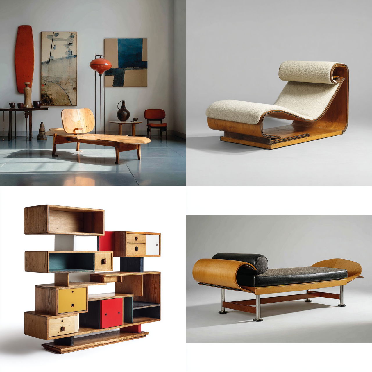 Charlotte Perriand style, Midjourney V7, render 1 of 4