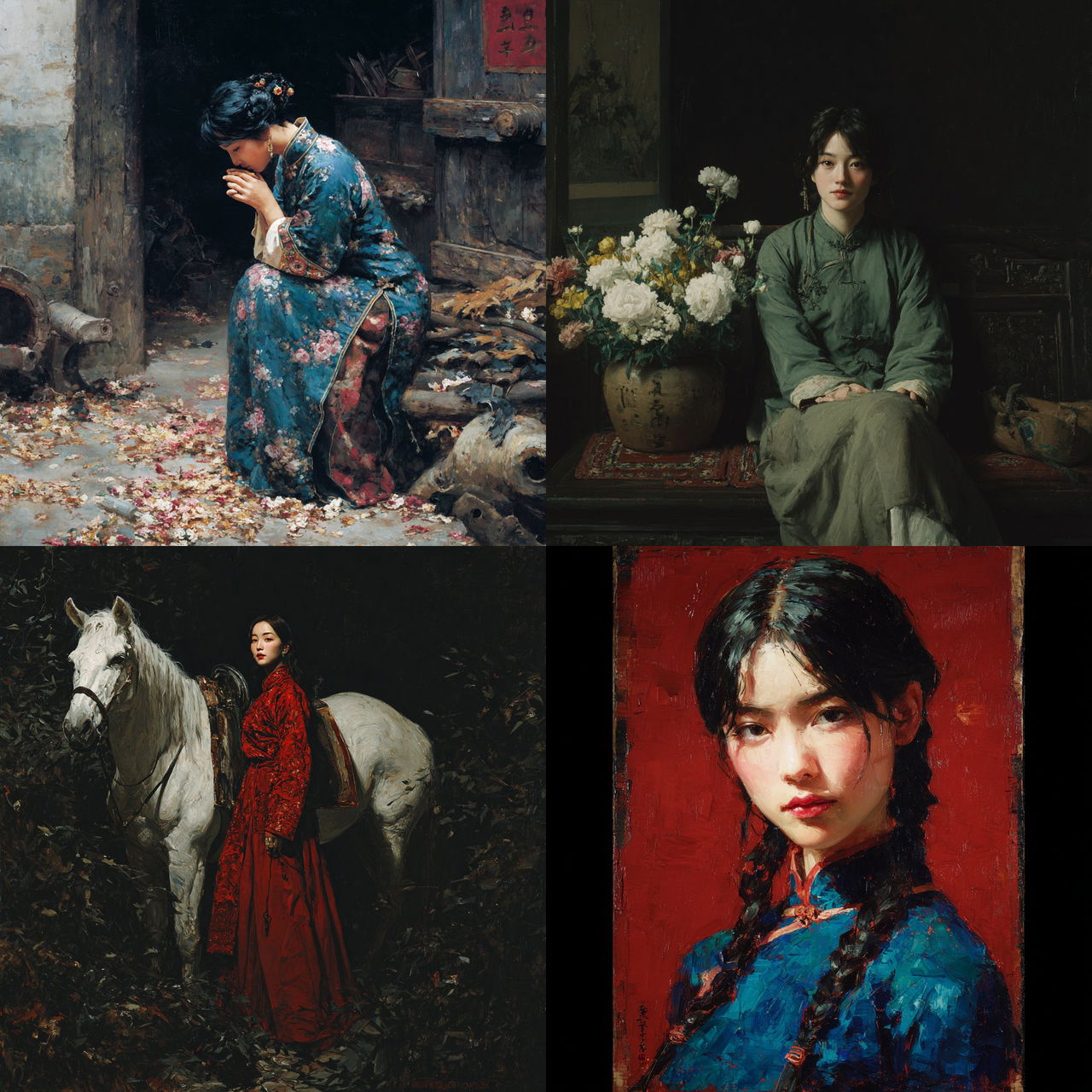 Chen Yifei style, Midjourney V7, render 1 of 4