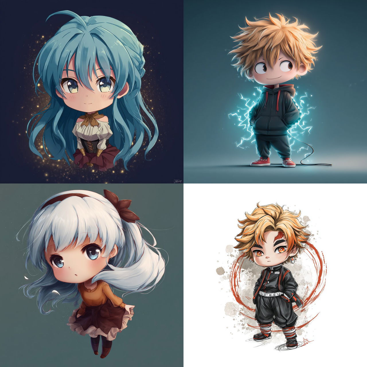 Chibi anime style style, Midjourney V7, render 1 of 4