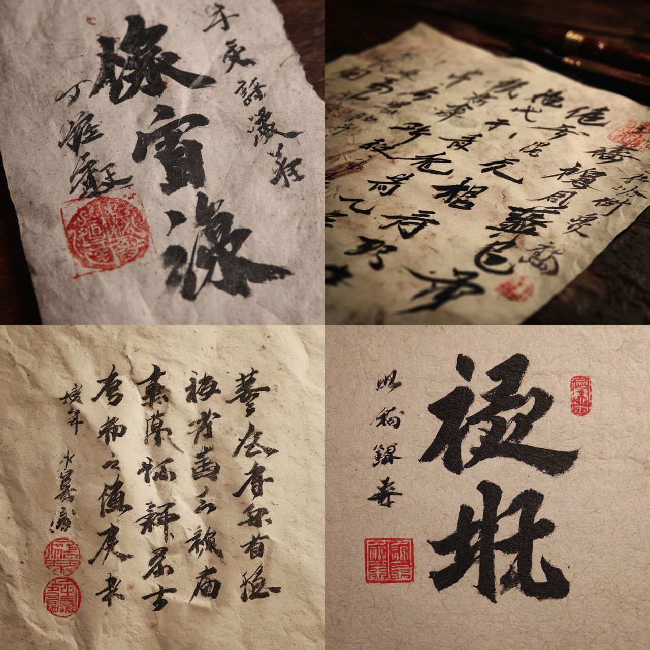 Chinese calligraphy style, Midjourney V7, render 1 of 4
