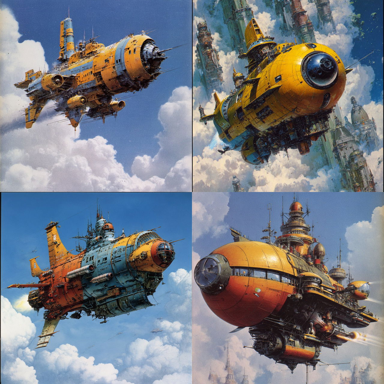 Chris Foss style, Midjourney V7, render 1 of 4