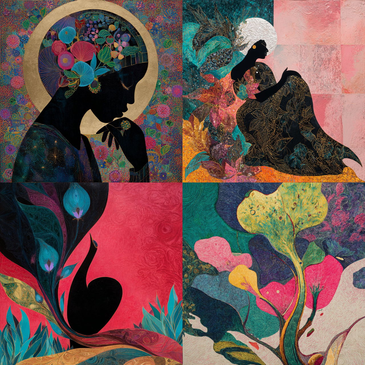Chris Ofili style, Midjourney V7, render 1 of 4