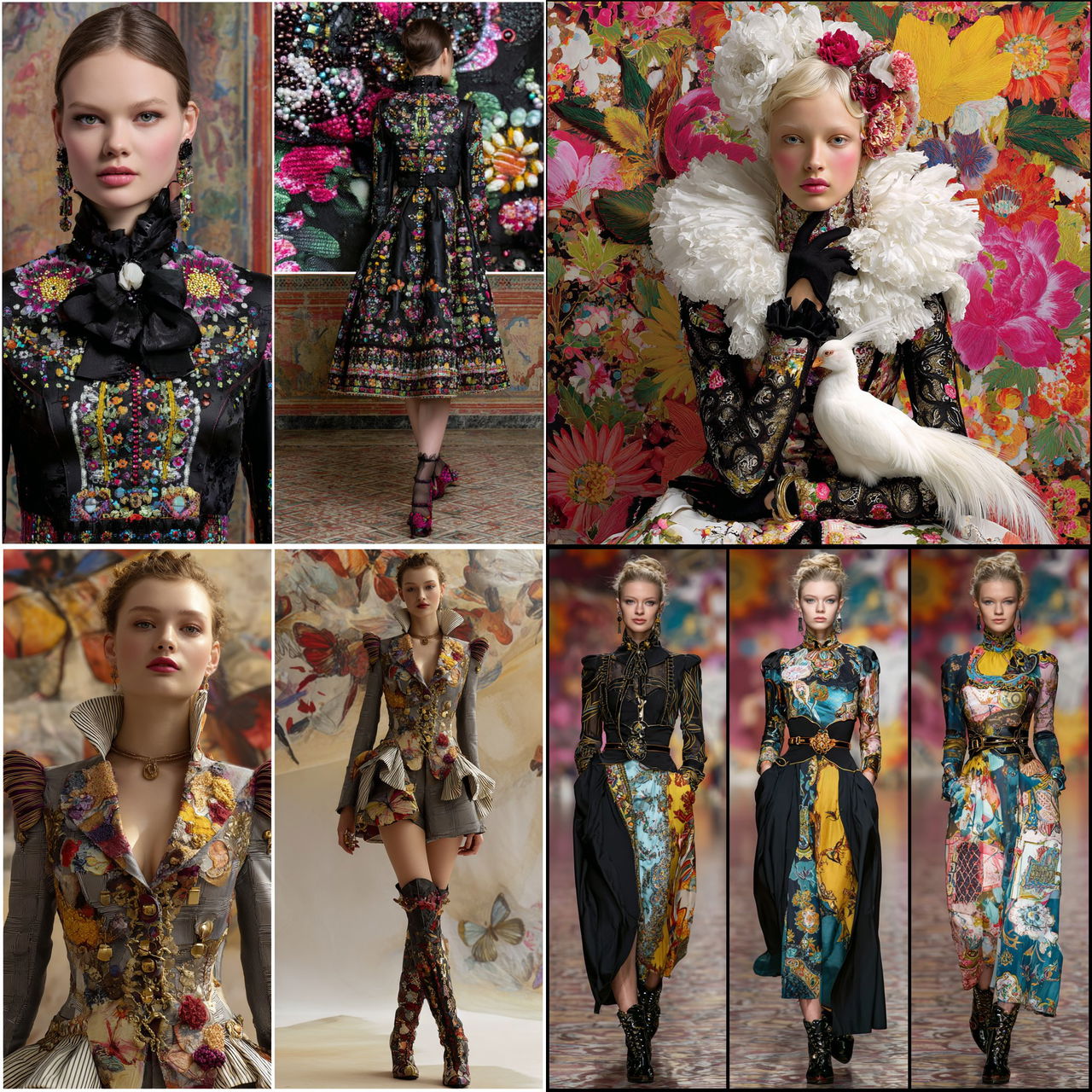Christian Lacroix style, Midjourney V7, render 1 of 4