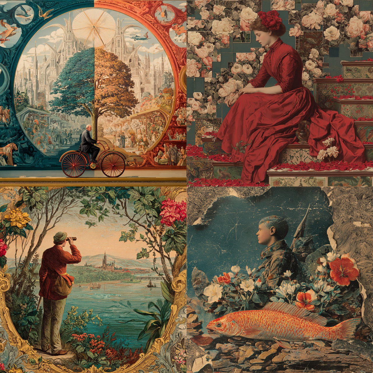 Chromolithography style, Midjourney V7, render 1 of 4