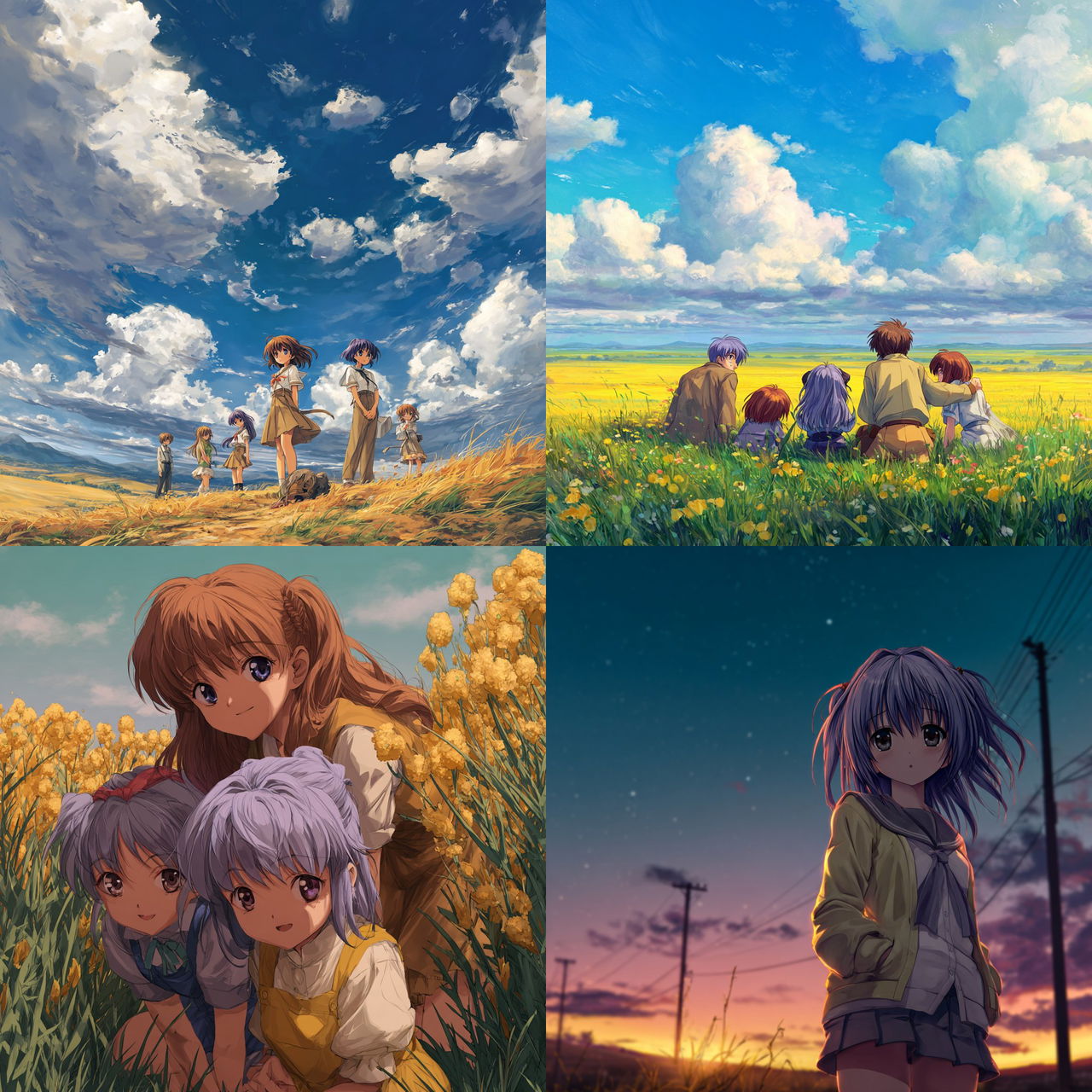 Clannad style, Midjourney V7, render 1 of 4