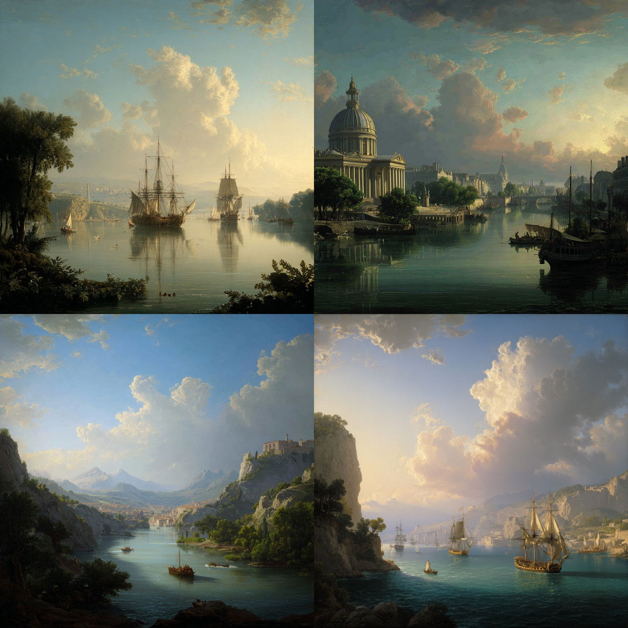 Claude-Joseph Vernet style, Midjourney V7, render 1 of 4