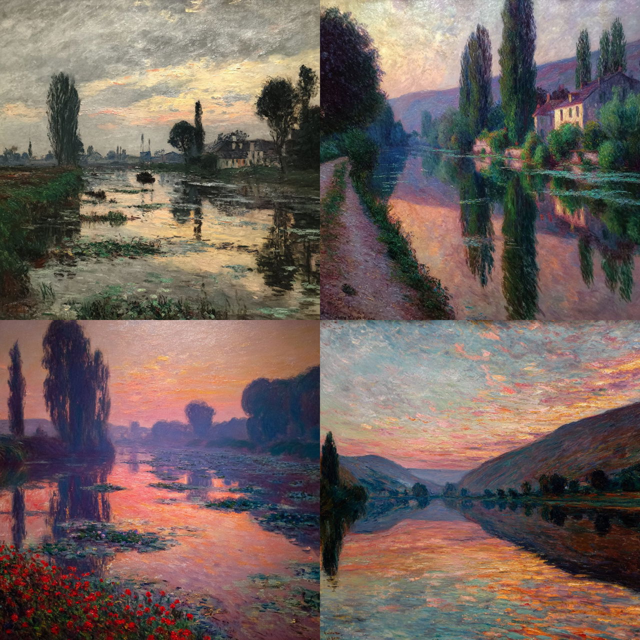 Claude Monet style, Midjourney V7, render 1 of 4