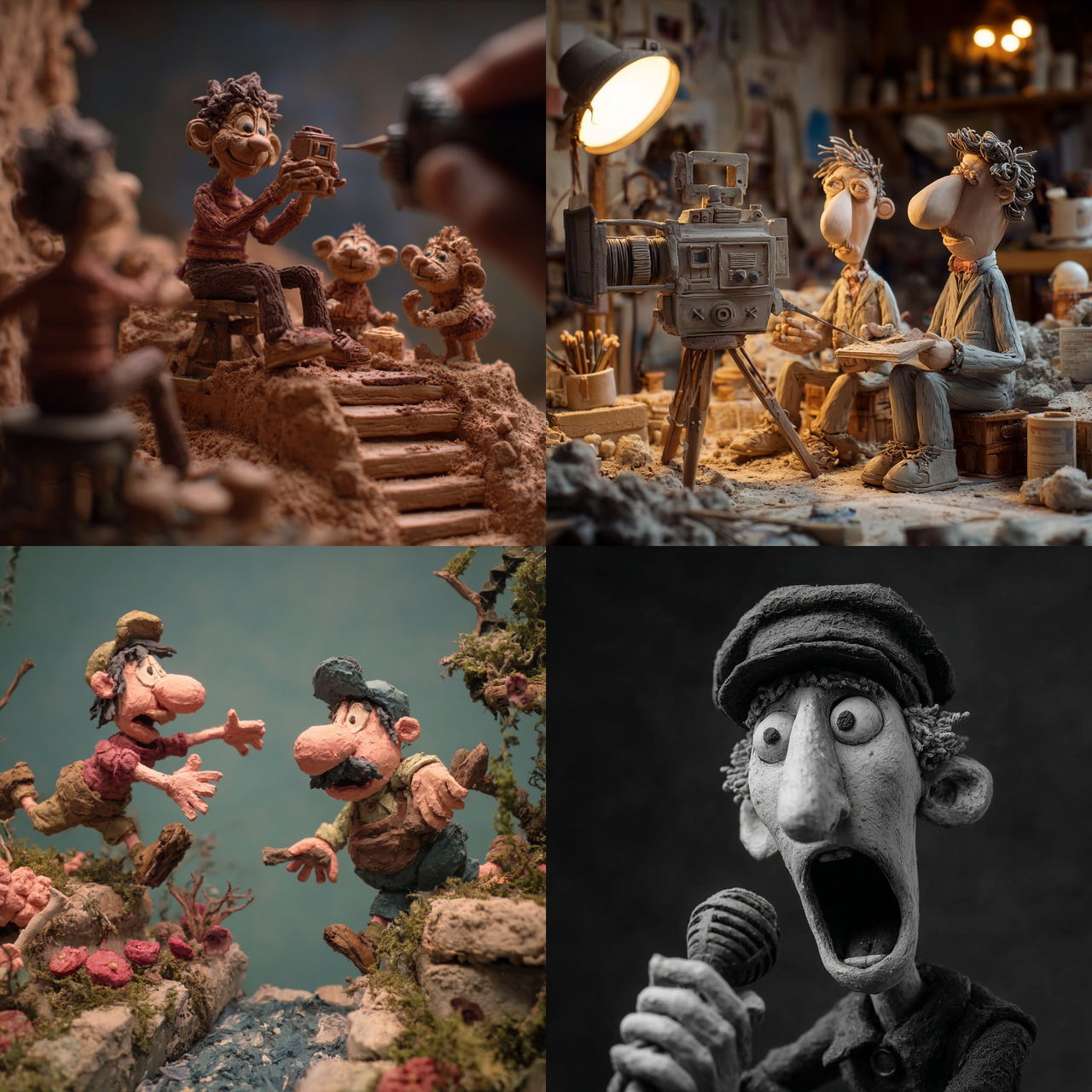 Claymation style, Midjourney V7, render 1 of 4