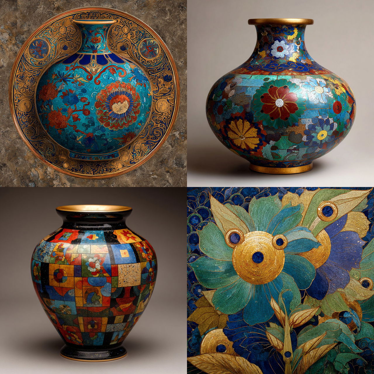 Cloisonnism style, Midjourney V7, render 1 of 4