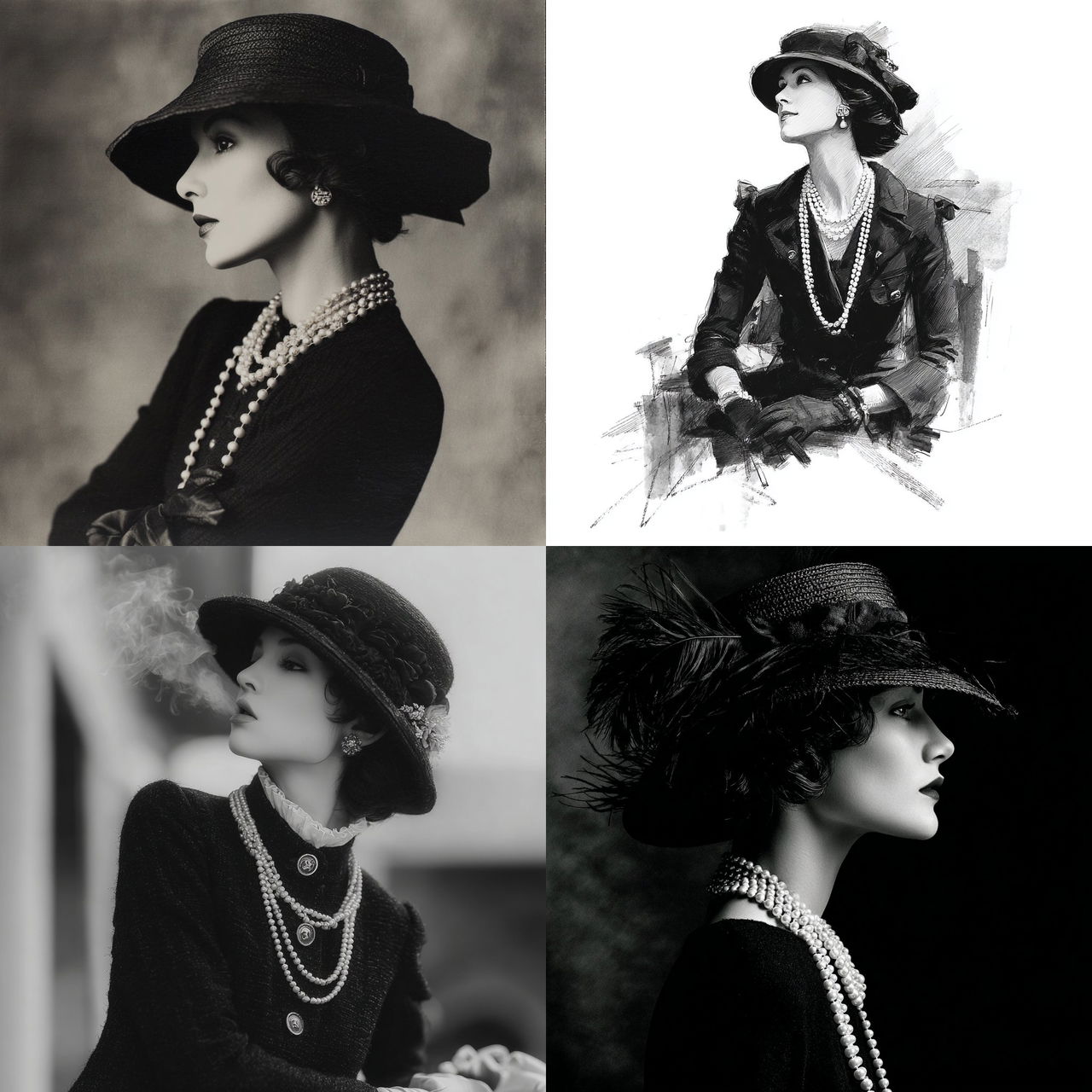 Coco Chanel style, Midjourney V7, render 1 of 4