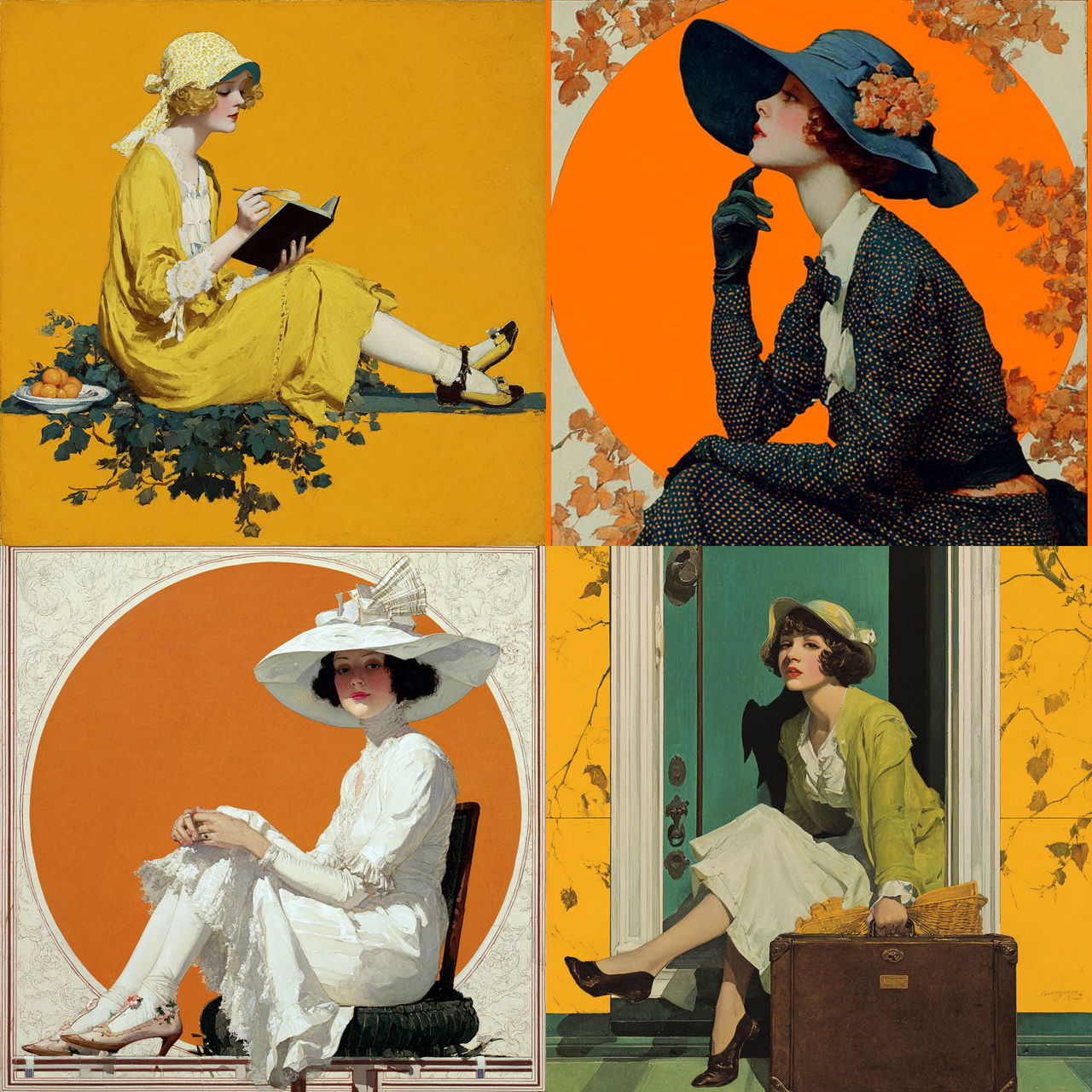 Coles Phillips style, Midjourney V7, render 1 of 4