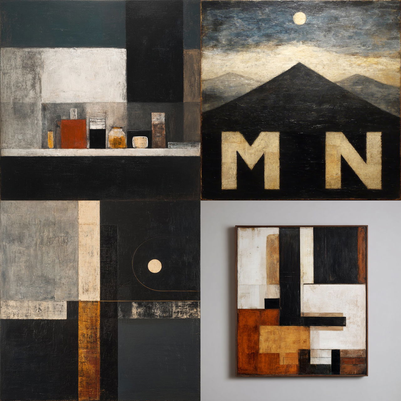 Colin McCahon style, Midjourney V7, render 1 of 4