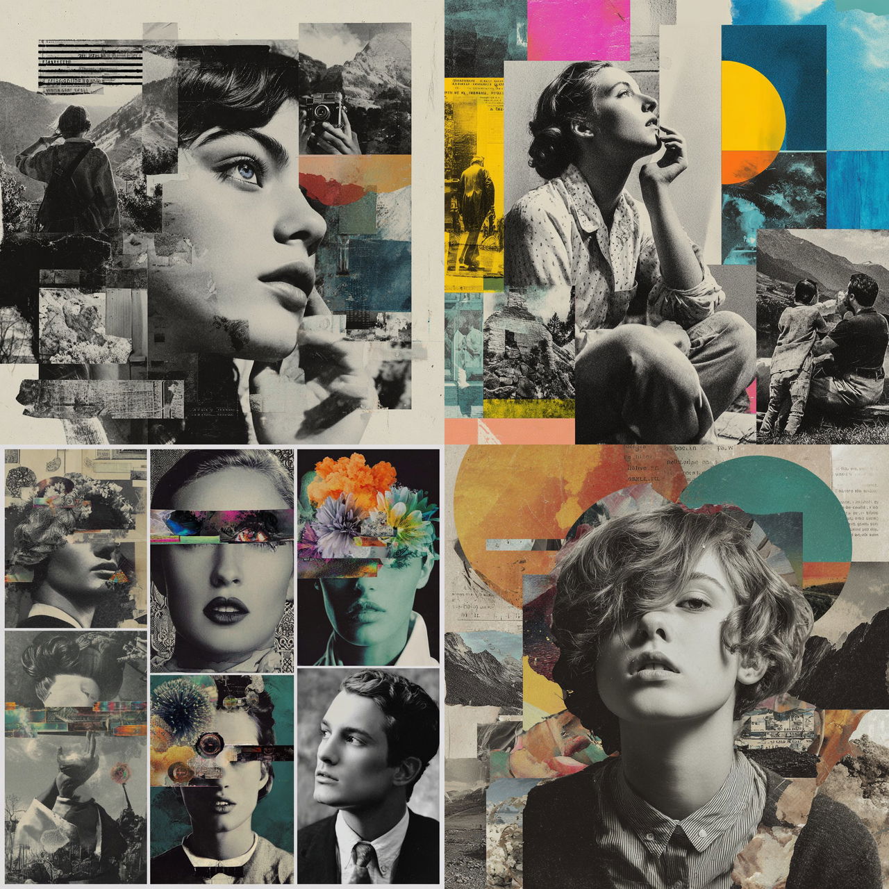 Collage style, Midjourney V7, render 1 of 4