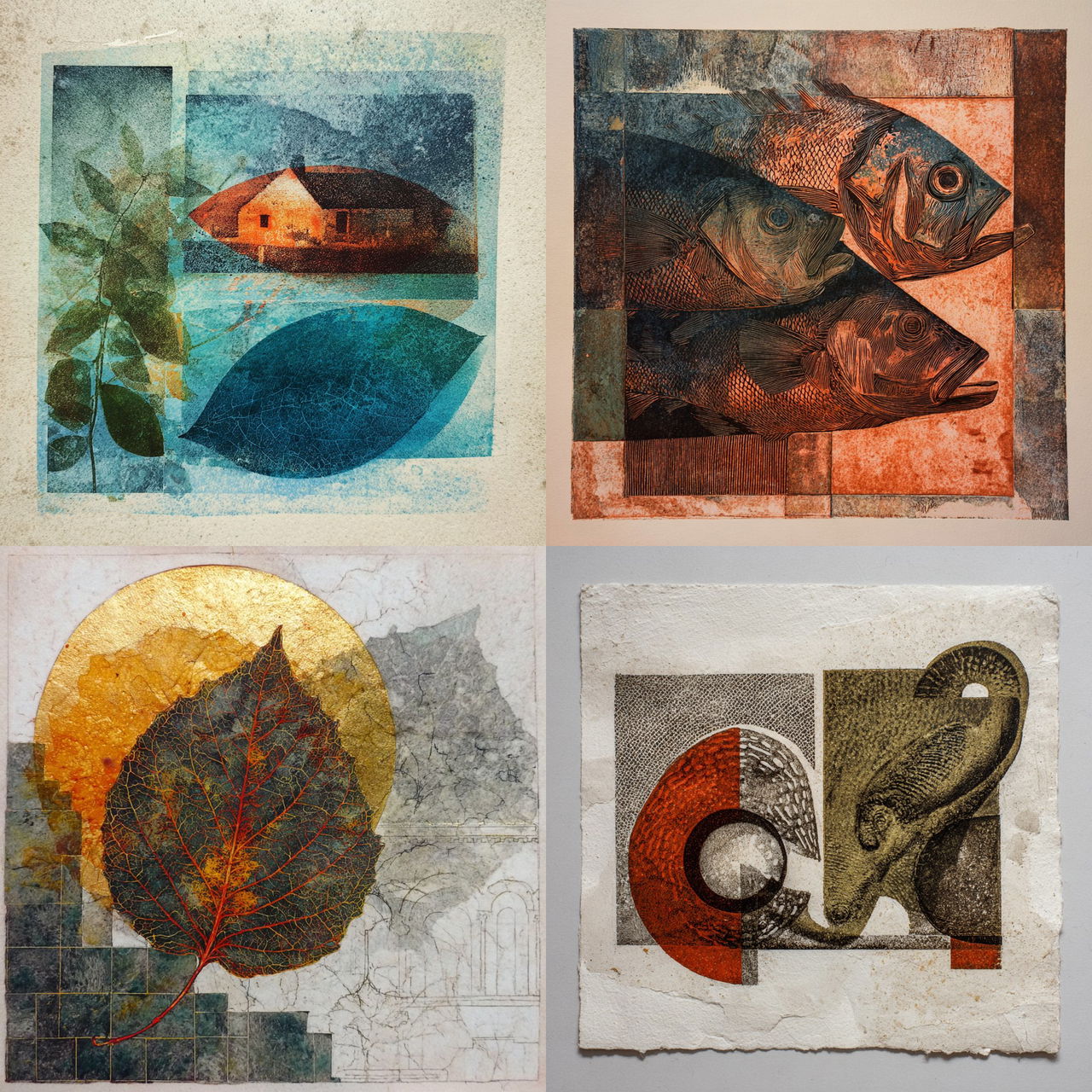 Collagraph style, Midjourney V7, render 1 of 4