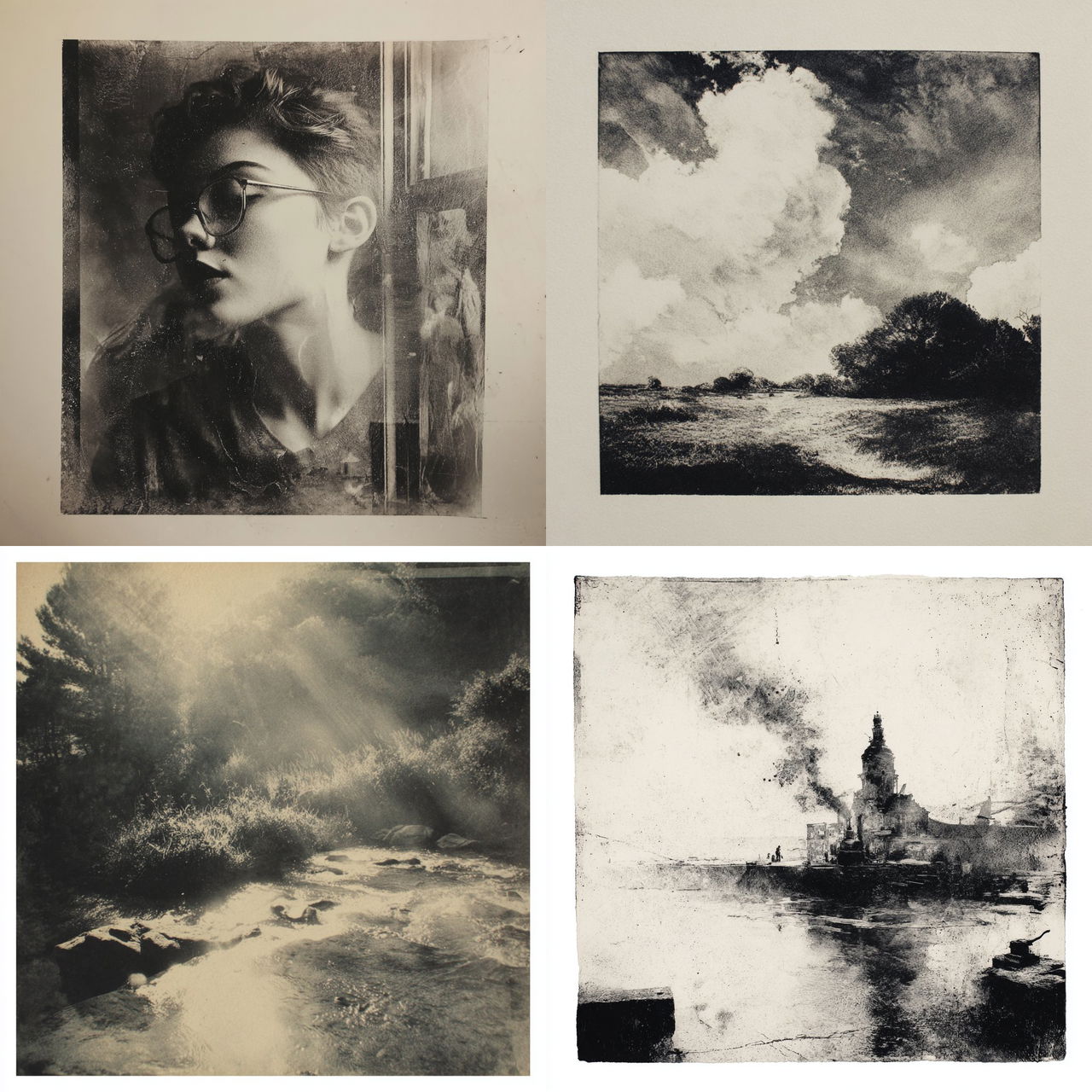 Collotype print style, Midjourney V7, render 1 of 4