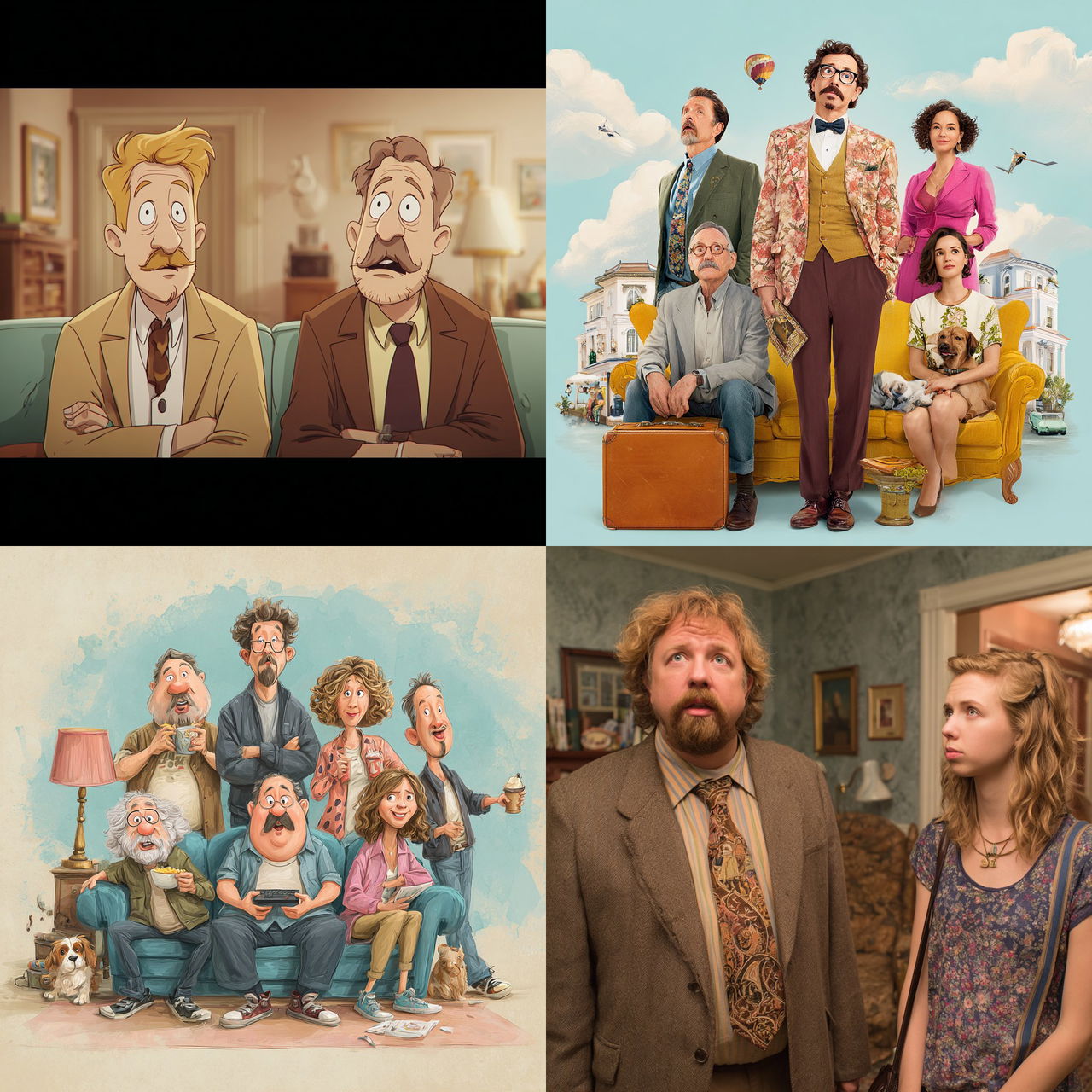 Comedy movie style, Midjourney V7, render 1 of 4