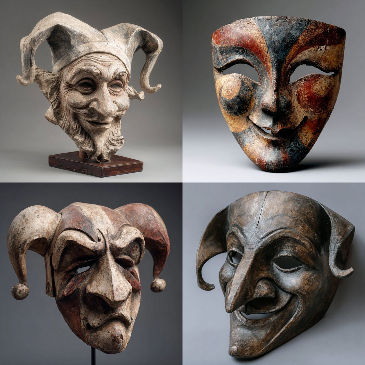 Commedia dell'Arte mask style, Midjourney V7, render 1 of 4