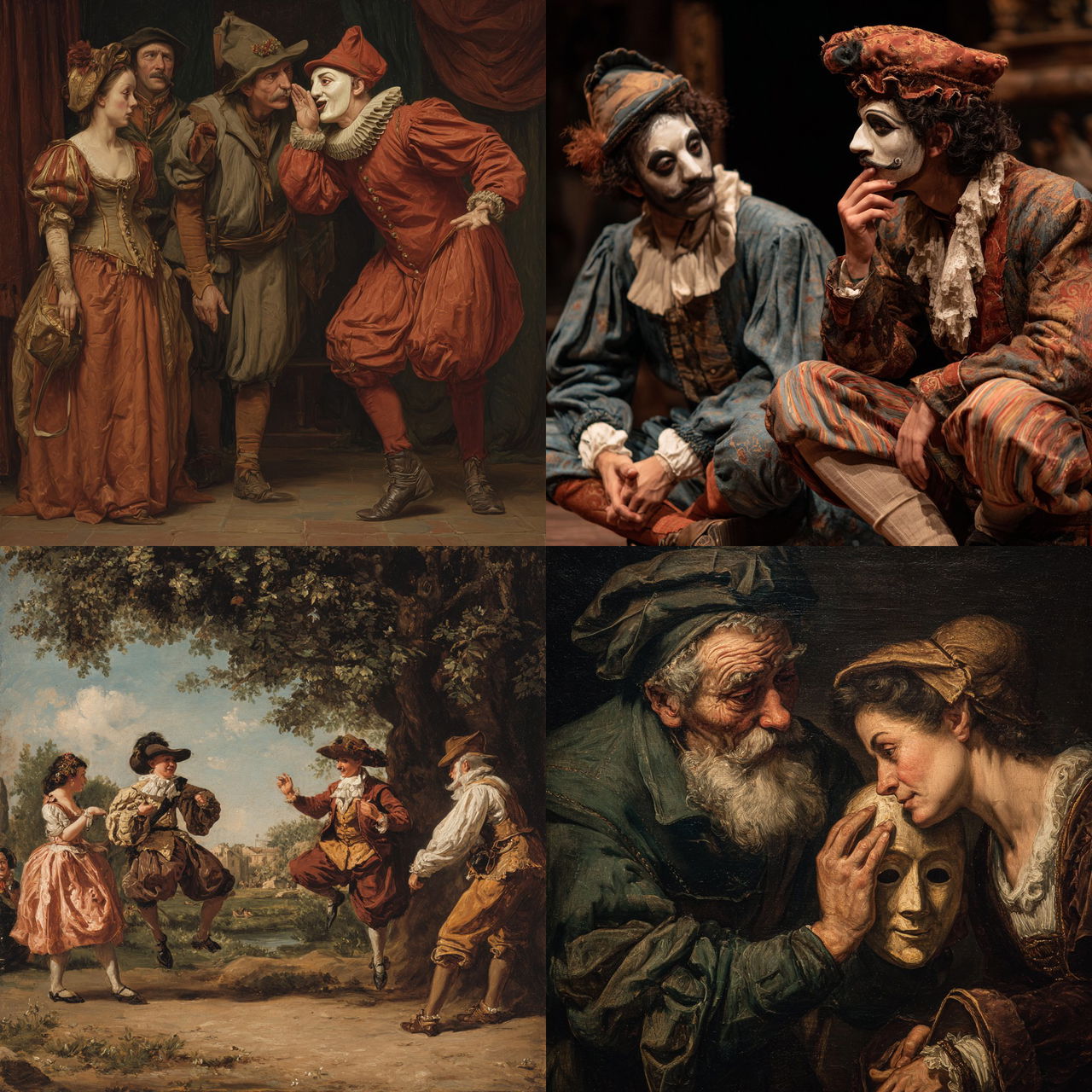 Commedia dell'Arte style, Midjourney V7, render 1 of 4