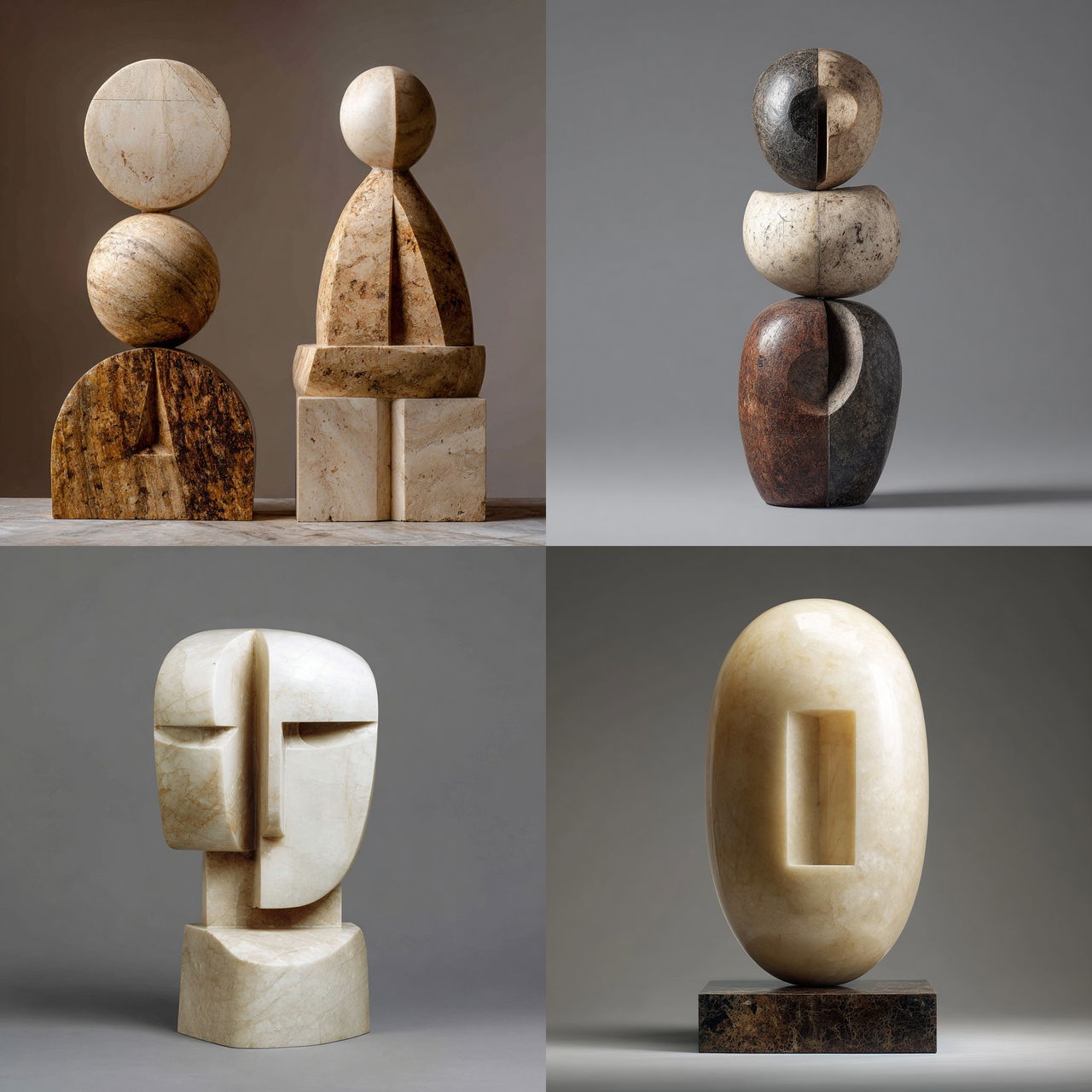 Constantin Brancusi style, Midjourney V7, render 1 of 4