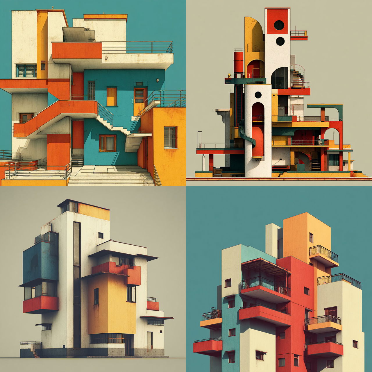 Constructivist architecture style, Midjourney V7, render 1 of 4