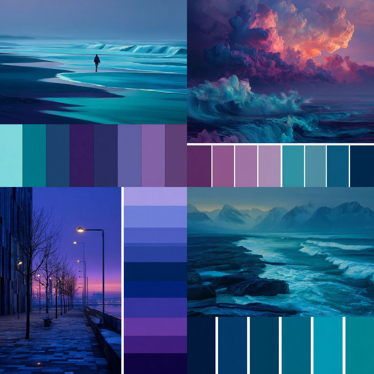 Cool colors style, Midjourney V7, render 1 of 4