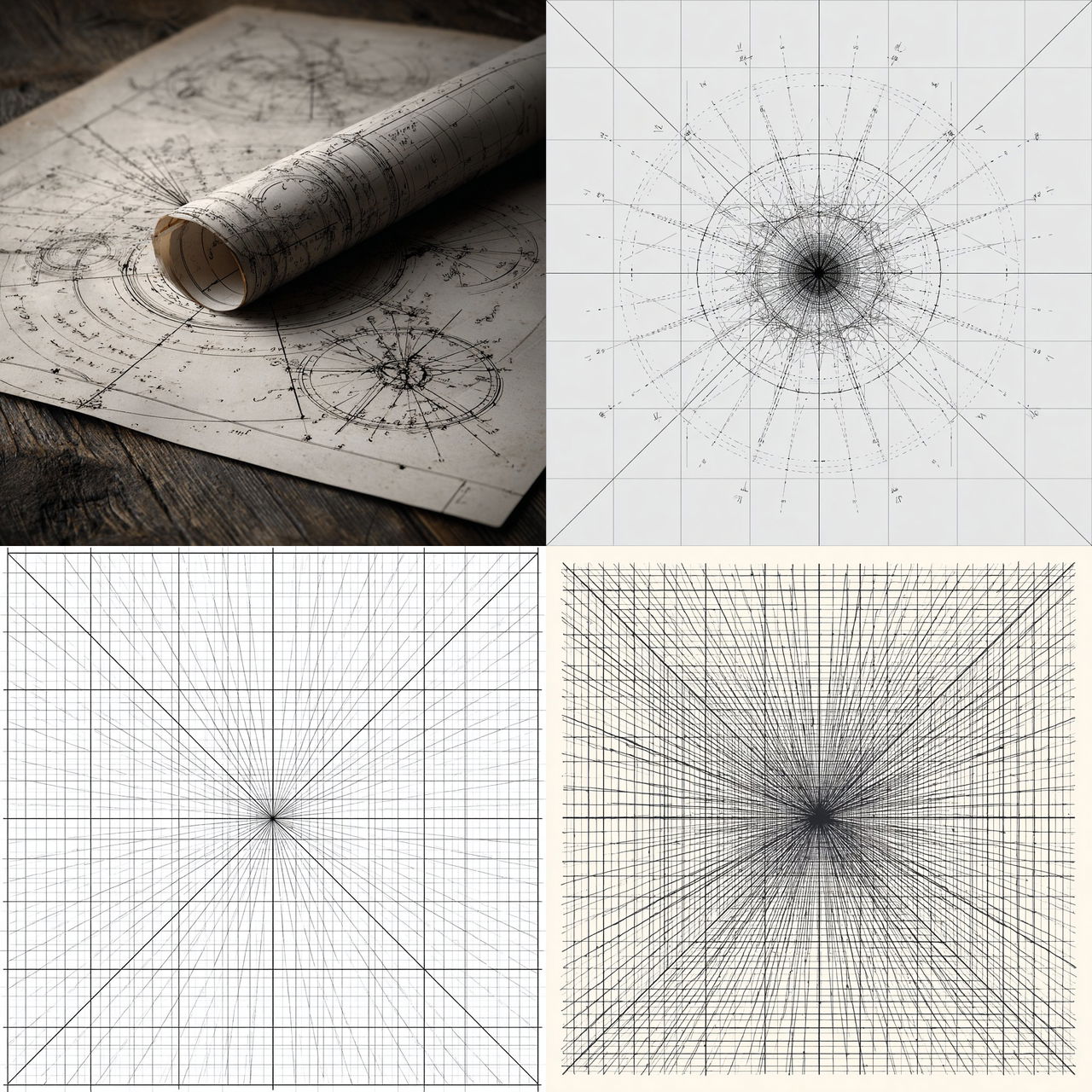 Coordinate system paper style, Midjourney V7, render 1 of 4